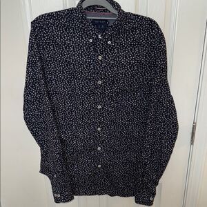 Tommy Hilfiger Blue and White Casual Button Down Shirt